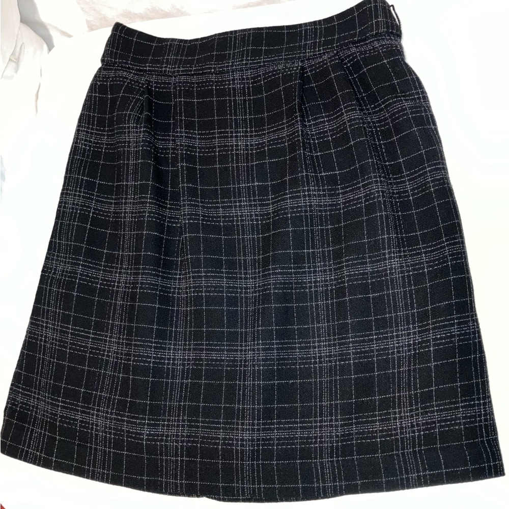 Halogen Pencil Cut Skirt Women's Size 6 Casual Pleated Front Check Back Zip